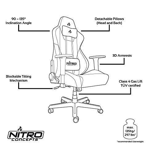 Gaming-Stuhl NITRO CONCEPTS S300 Gamingstuhl, ergonomisch