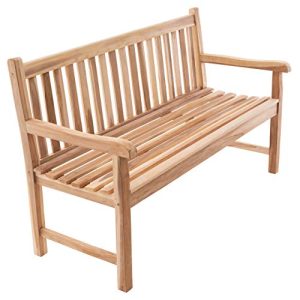 Gartenbank (Holz) Divero 3-Sitzer Holzbank150 cm, Teak-Holz