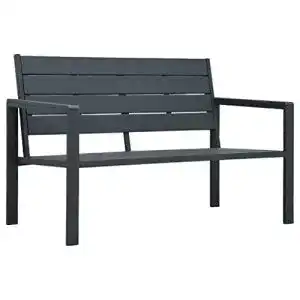Gartenbank vidaXL Sitzbank Parkbank 120cm HDPE Grau Holzoptik