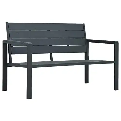 Gartenbank vidaXL Sitzbank Parkbank 120cm HDPE Grau Holzoptik