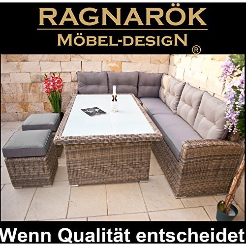 Garteneckbänke Ragnarök-Möbeldesign PolyRattan Ecklounge