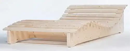 Gartenliege (Holz) TUGA – Holztech Naturholz Massiv wetterfest