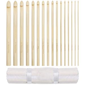Crochet Hooks Curtzy Bamboo Cotton Roll Case, 16 sizes