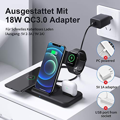 Handy-Ladestation AMZLIFE Wireless Charger, 15W, fast kabellos