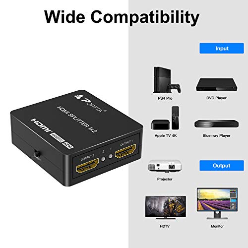 HDMI-Splitter 1 in 2 out PORTTA HDMI Splitter 1 In 2 Out 4K 60Hz