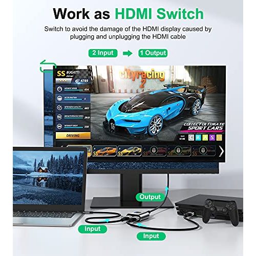 HDMI-Switch GANA HDMI Splitter HDMI Switch, Aluminium