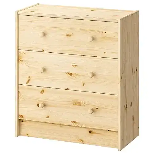 IKEA-Kommode Ikea RAST, mit 3 Schubladen, Kiefer Massivholz
