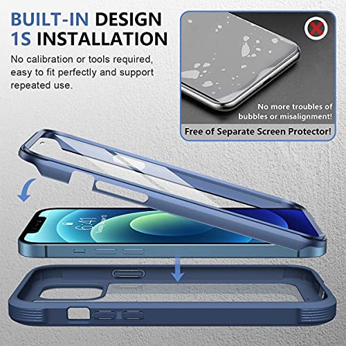 iPhone-12-Hülle Miracase 360 Grad Hülle, mit Displayschutzfolie