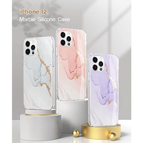 iPhone-12-Hülle Togestar Marmor, Silikon Handyhülle, Flexibel