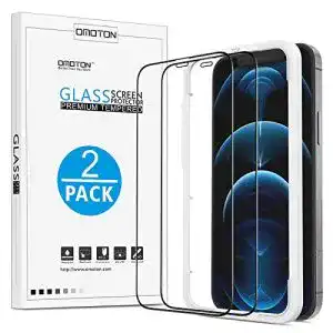 iPhone-12-Pro-Max-Panzerglas OMOTON, 2 Stück Schutzfolie