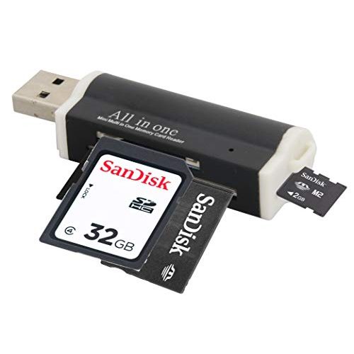 Kartenlesegerät cofi1453 USB Kartenleser Cardreader, Schwarz