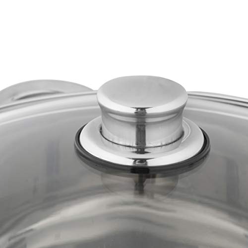Kochtopf 10 Liter axentia Universaltopf in Silber, mit Glasdeckel