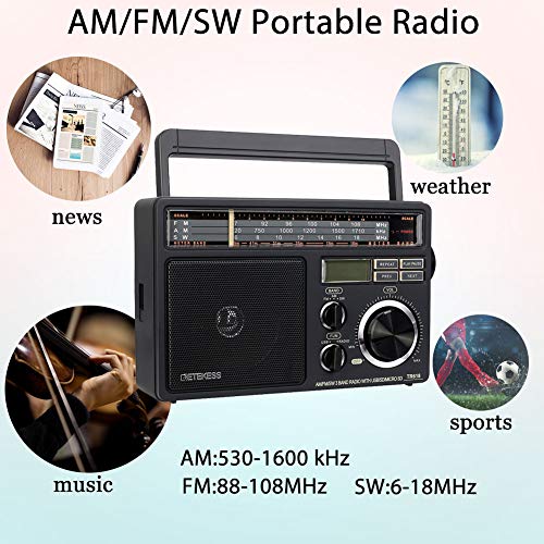 Kofferradio Retekess TR618 Tragbares Radio FM AM SW-Radio