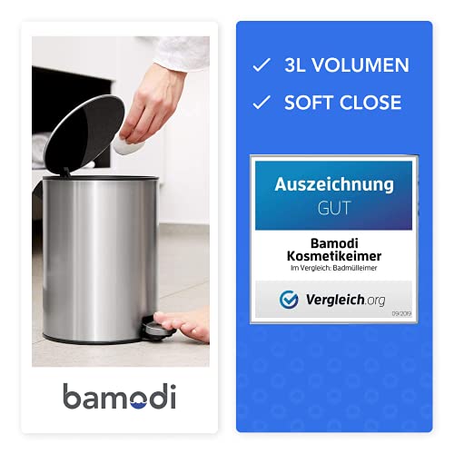 Kosmetikeimer Bamodi Edelstahl 3l, Softclose-System