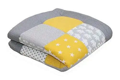 Krabbeldecke ULLENBOOM ® Baby 100×100 cm gepolstert Elefant