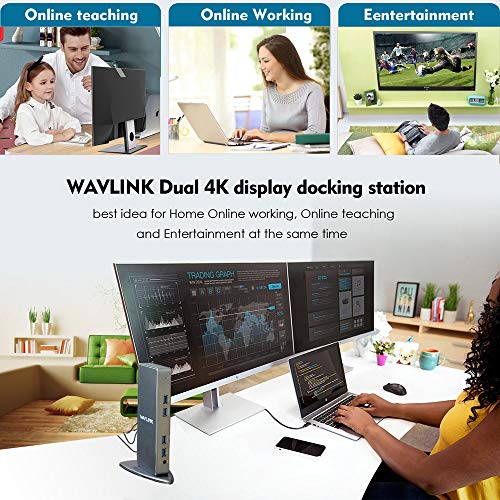 Laptop-Dockingstation WAVLINK Aluminium USB C/USB 3.0 Dual