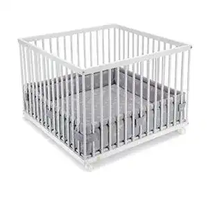 Laufgitter 100×100 FabiMax cm mit Laufgittereinlage weiße Sterne