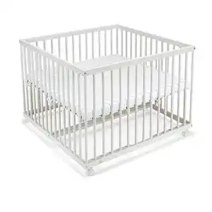 Laufgitter 100×100 FabiMax cm mit Matratze CLASSIC, Buche