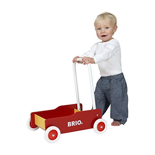 Lauflernwagen Holz BRIO 31350 – Lauflernwagen rot-gelb