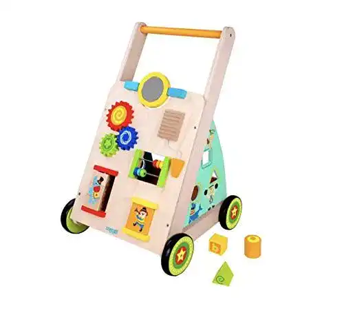 Lauflernwagen Holz RB&G Lauflernwagen aus Holz mit Gummibereifung
