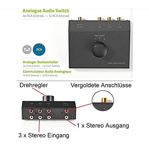 Lautsprecher-Umschalter TronicXL Analog Stereo 3fach