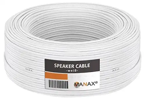 Lautsprecherkabel MANAX ® 2 x 2,5mm² weiss 50,0 m Ring