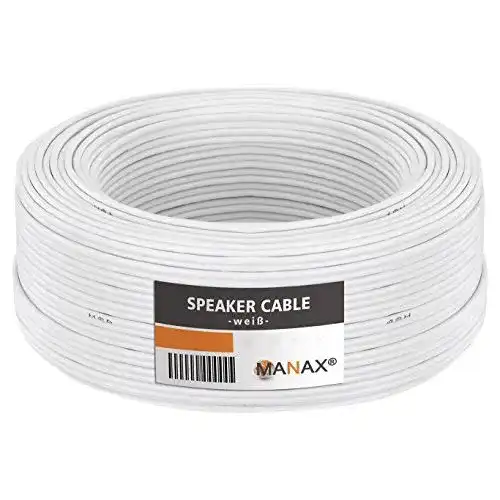 Lautsprecherkabel MANAX ® 2 x 2,5mm² weiss 50,0 m Ring