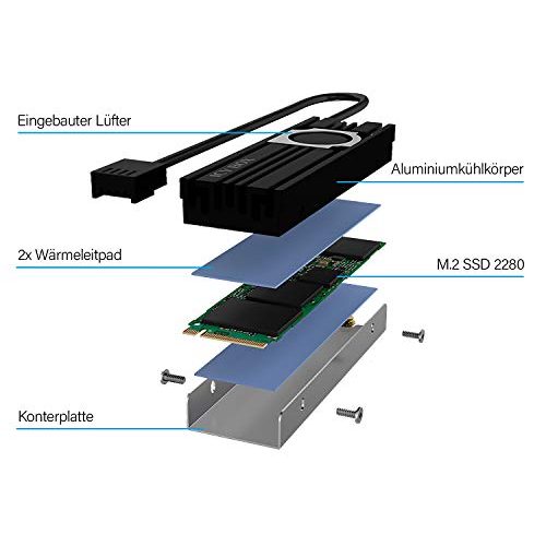 M.2-SSD-Kühler ICY BOX Kühlkörper 60740 IcyBox SSD M.2