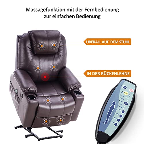 Massagesessel mit Heizung M MCombo, elektrisch verstellbar USB