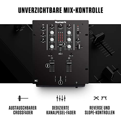 Mischpult Numark M2, 2-Kanal Scratch DJ Mixer, Rack-montierbar