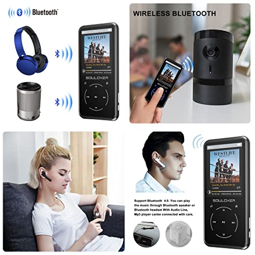 MP3-Player SOULCKER MP3 Player, 16 GB Bluetooth, Headphones