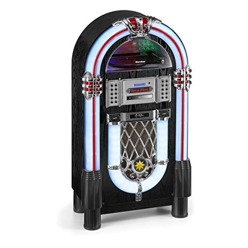 Musikbox Karcher JB 6608D Jukebox mit Plattenspieler, CD-Player