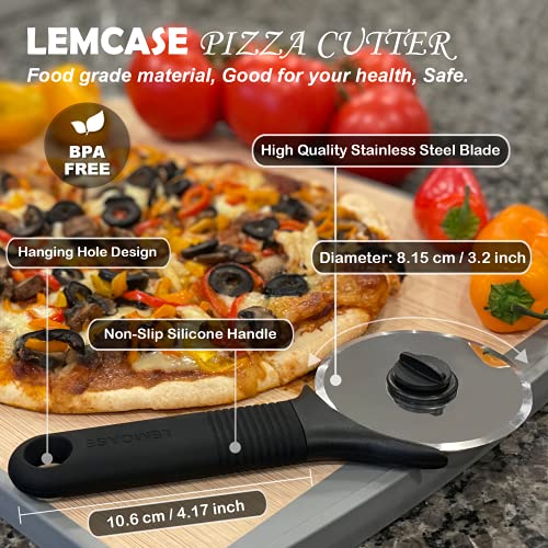 Pizzaschneider LEMCASE, Edelstahl Räder und Silikon Griff