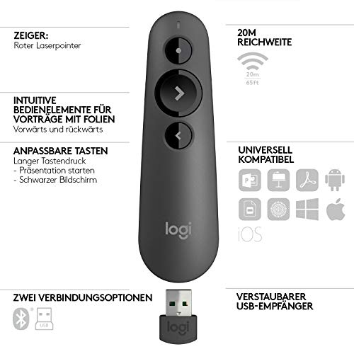 Presenter Logitech R500, Kabellos Bluetooth, 2.4 GHz Verbindung