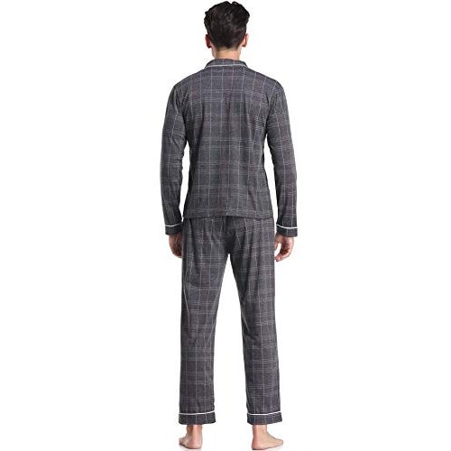 Pyjama ARBLOVE Klassisch Schlafanzug Herren Lang Baumwolle