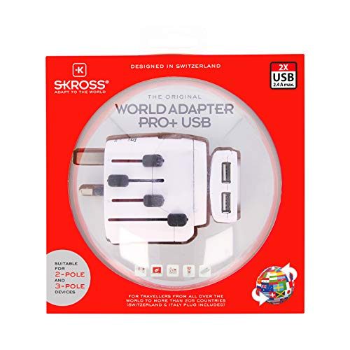 Reiseadapter SKROSS 1.3025 PRO World + USB inkl. Ladeport