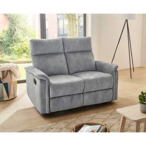 Relaxsofa lifestyle4living Sofa mit Relaxfunktion in Grau, 2-Sitzer