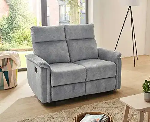 Relaxsofa lifestyle4living Sofa mit Relaxfunktion in Grau, 2-Sitzer
