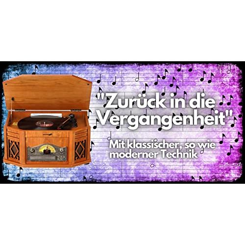 Retro-Plattenspieler Cyberlux Nostalgie Holz, Bluetooth