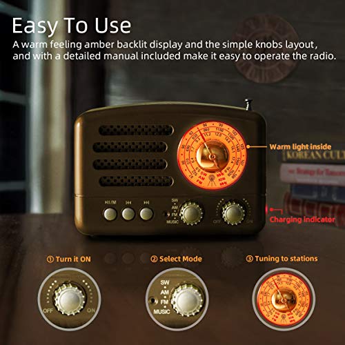 Retro-Radio PRUNUS J-160 AM/FM/SW Retro Radio mit Bluetooth