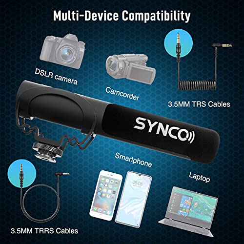 Richtmikrofon SYNCO Kamera Mikrofon, DSLR Shotgun Video