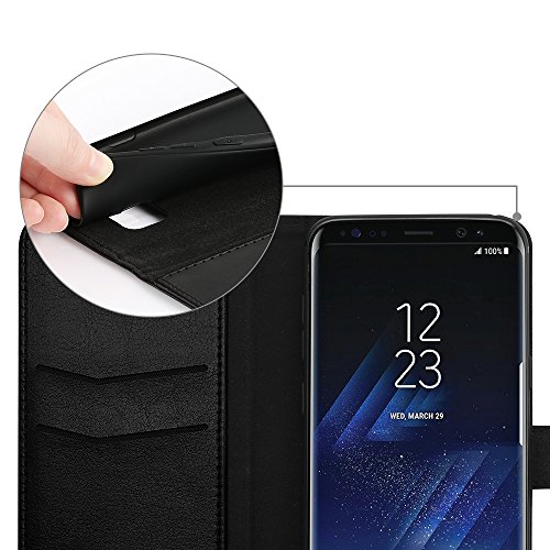 Samsung-Galaxy-S8-Hülle EasyAcc, PU Leder Flip Tasche Klappbar