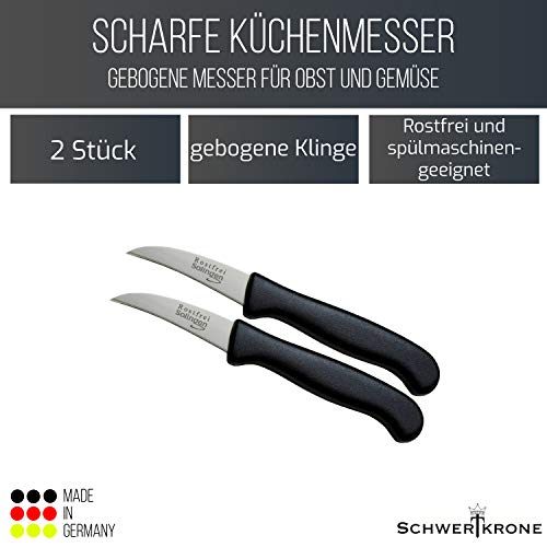 Schälmesser Schwertkrone 2er Messer-Set gebogen