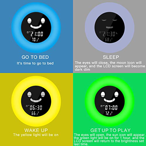 Schlaftrainer Cadrim Kinder Lichtwecker, Wake Up mit 7 Farben