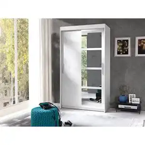 Schwebetürenschrank Furniture24 Nero, 2 Türen 5 Einlegeböden