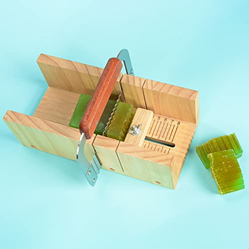 Seifenform AOFOX Holzseifenlaibform und Seifenschneider-Set