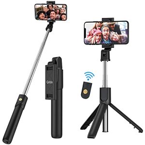 Selfie-Stick Gritin Bluetooth Selfie Stick Stativ, 3 in 1 Erweiterbar