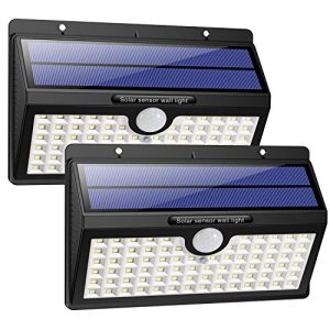 Outdoor solar wall light HETP, 2 pieces, 78 LED, 180°, 3 modes