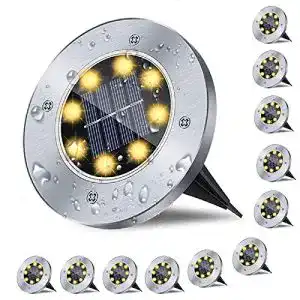 Solarleuchten Sendeuku 12er Solar Bodenleuchten, 8 LED, IP65