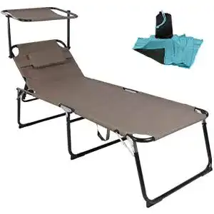 Sonnenliege mit Dach WildStage Aluminium XXL klappbar
